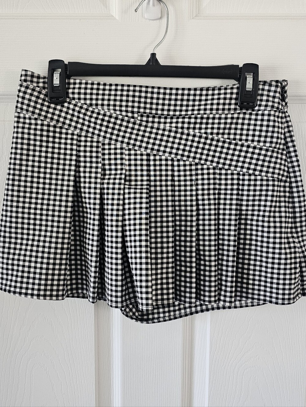 Zara Gingham Pleated Skort Black and White Size M